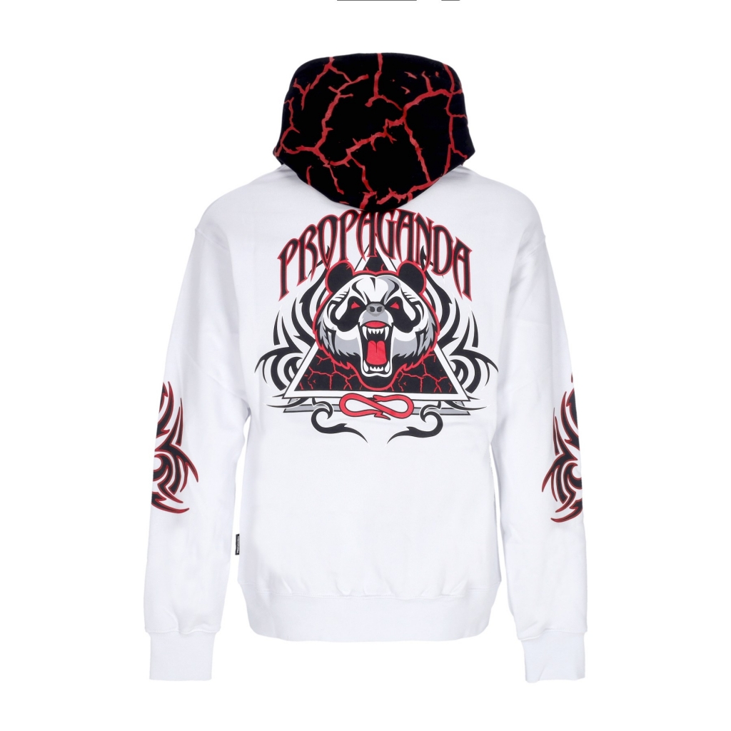 felpa cappuccio uomo triangle panda hoodie WHITE