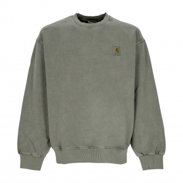 felpa girocollo uomo vista sweat SMOKE GREEN GARMENT DYED