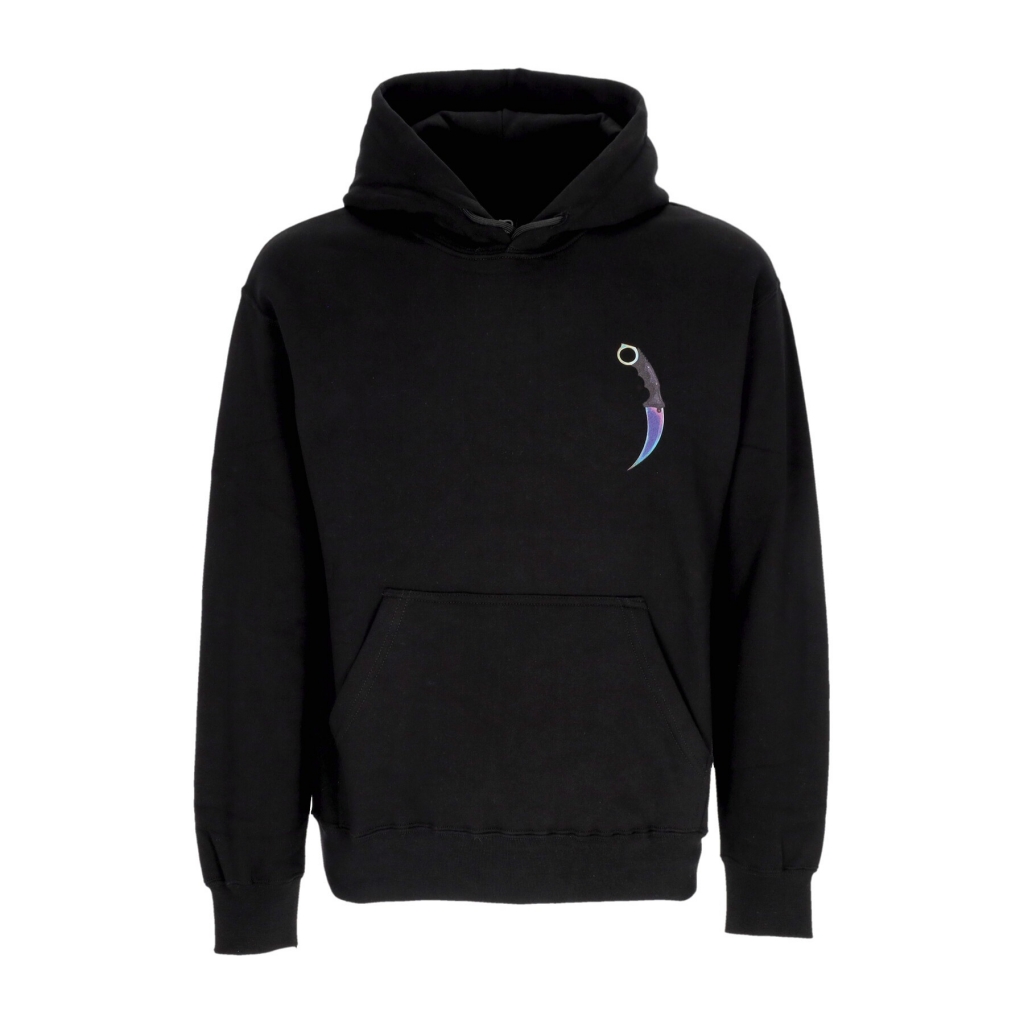 felpa cappuccio uomo rainbow hoodie BLACK