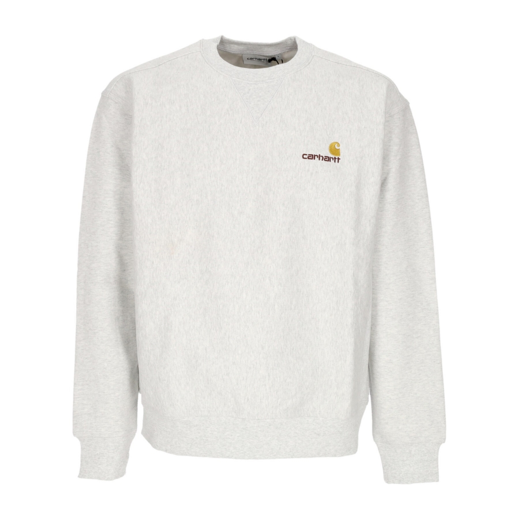 felpa girocollo uomo american script sweat ASH HEATHER