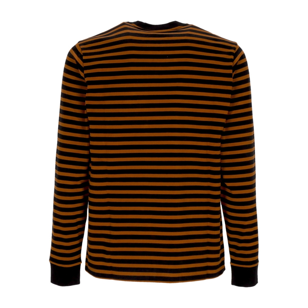 maglietta manica lunga uomo l/s seidler pocket tee SEIDLER STRIPE/DEEP H BROWN/BLACK