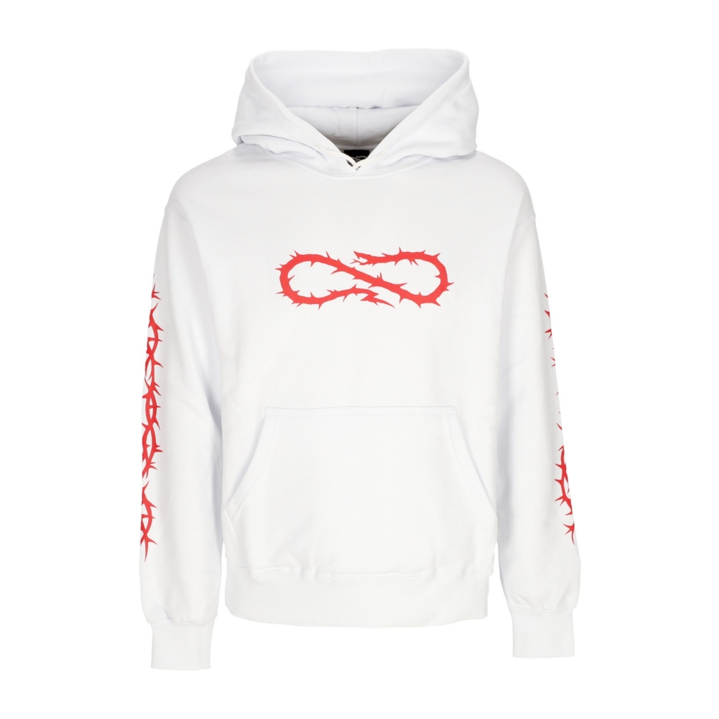 felpa cappuccio uomo crown hoodie WHITE