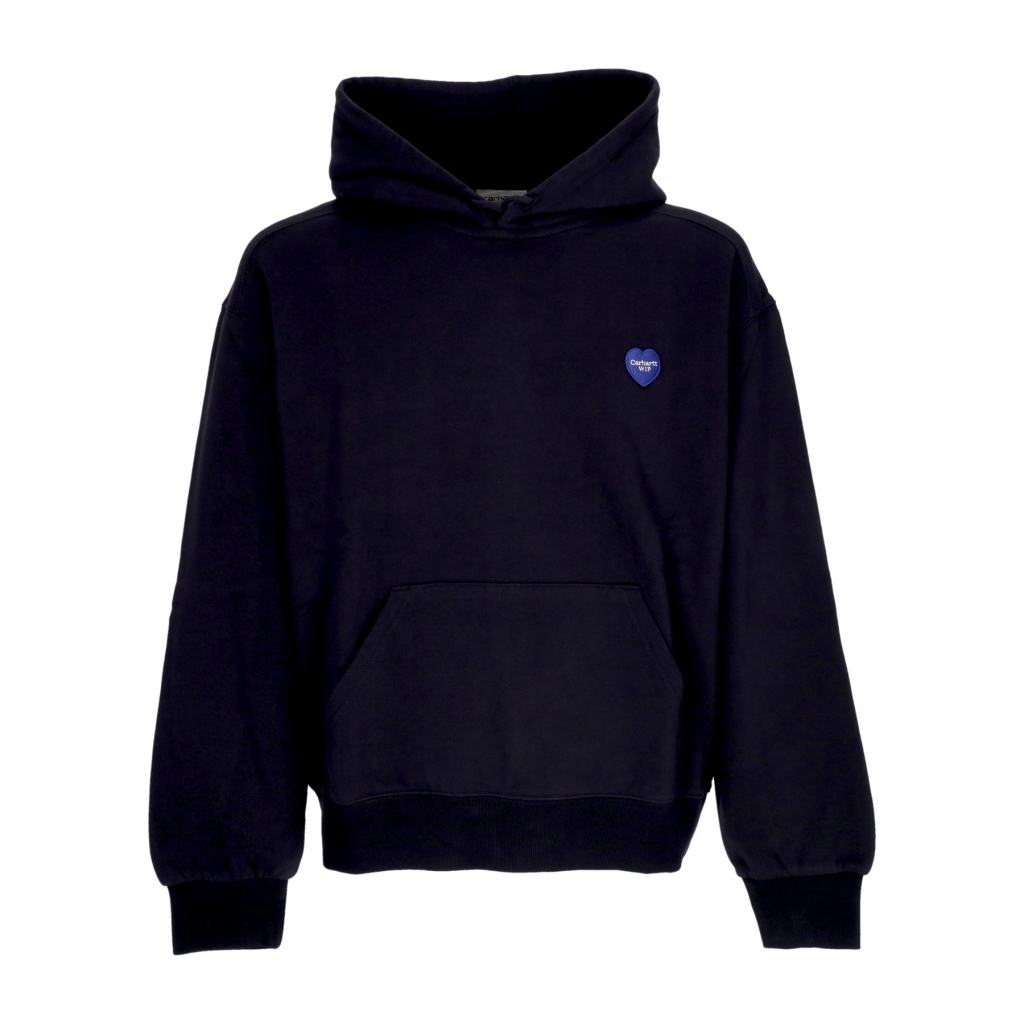 felpa cappuccio uomo heart patch hooded DARK NAVY