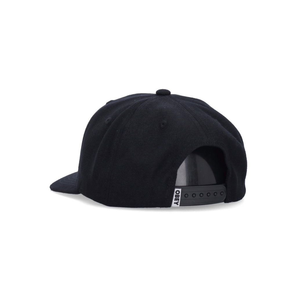 cappellino visiera curva uomo case 6 panel classic snapback BLACK