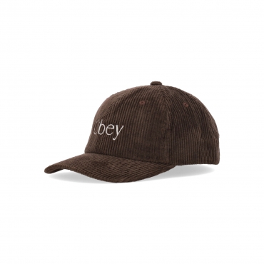 cappellino visiera curva uomo ellis 6 panel strapback BROWN