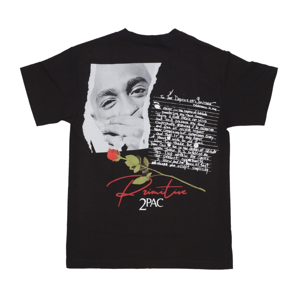 PRIMITIVE maglietta uomo lyrics ii tee x tupac BLACK T shirt B. Bowdoo