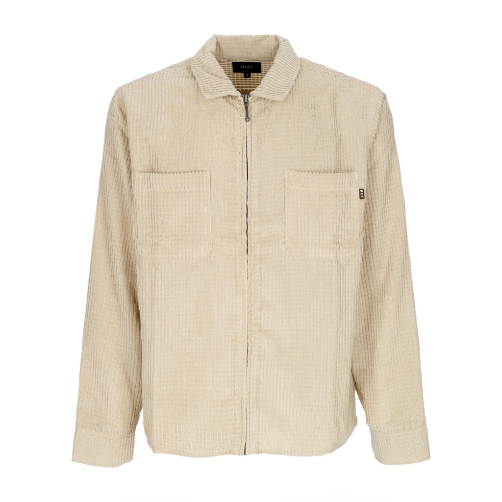 camicia manica lunga uomo cornelius zip shirt OATMEAL