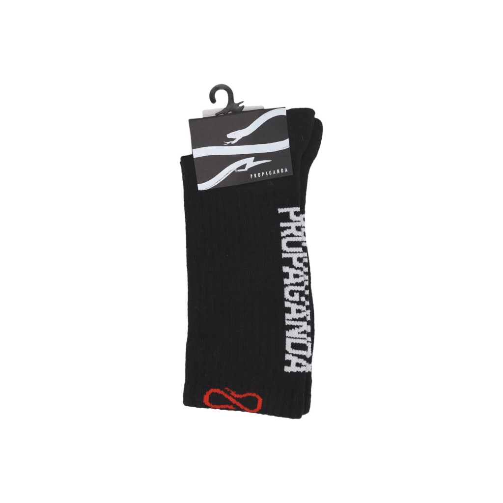 calza media uomo logo vertical socks BLACK