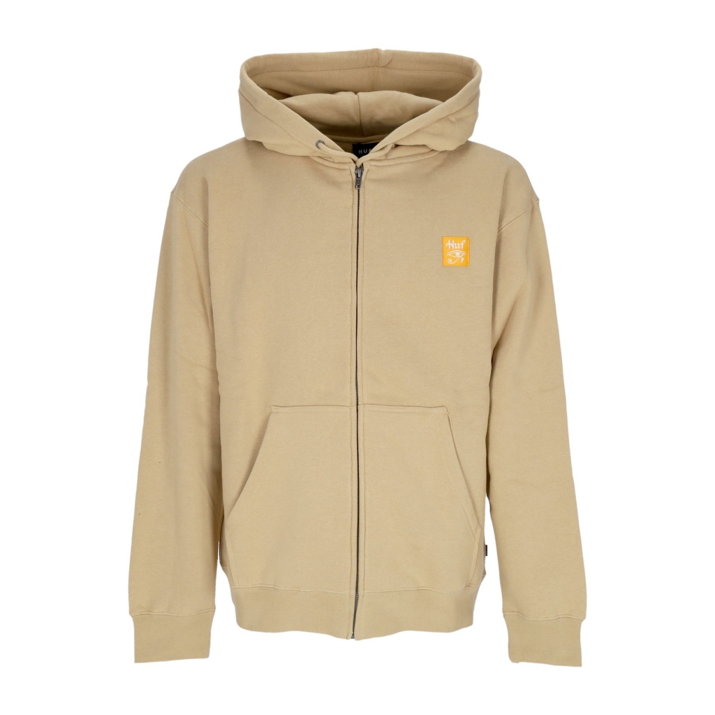 felpa cappuccio zip uomo horus full zip hoodie OATMEAL