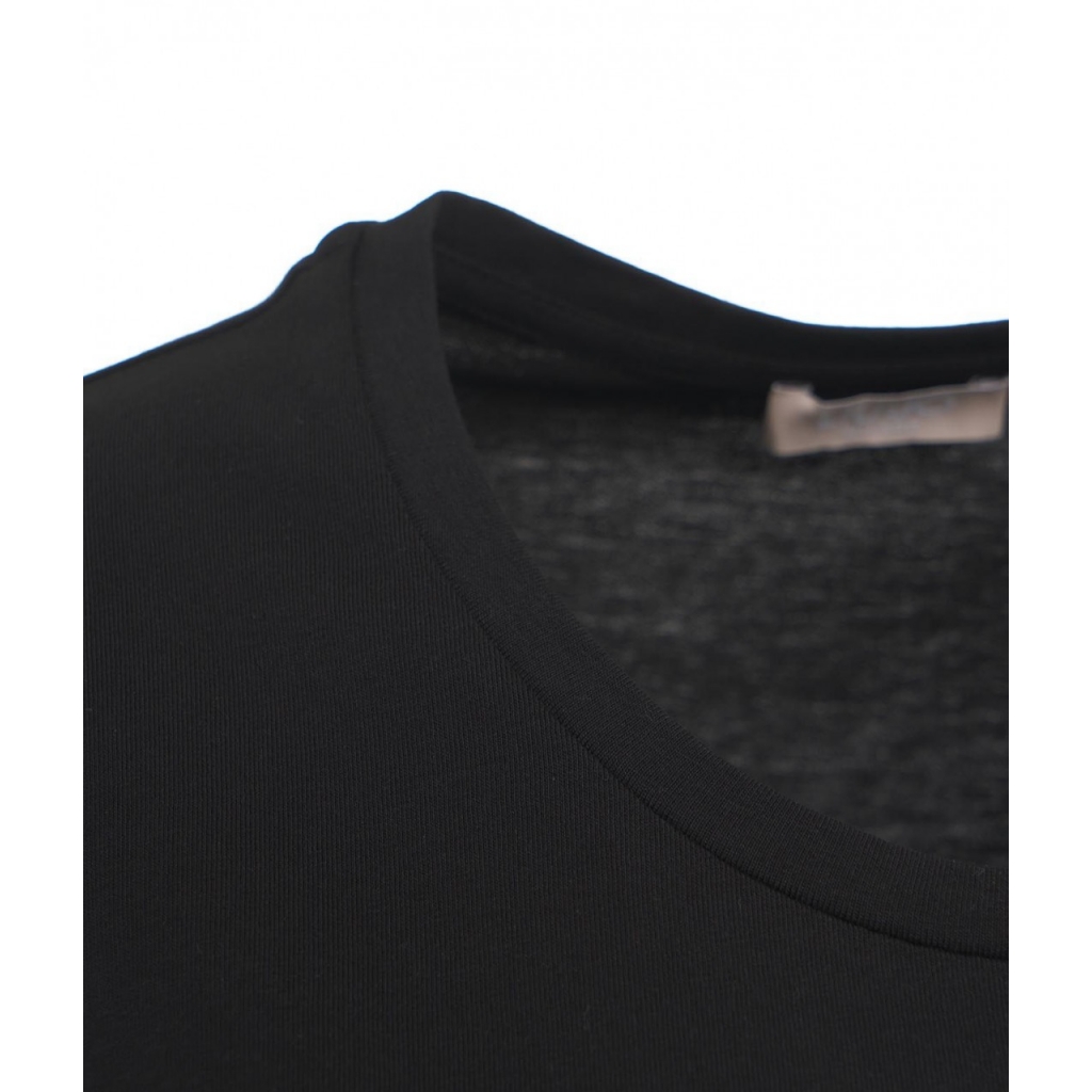 T-shirt con logo in strass nero