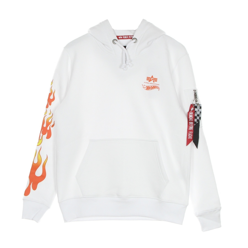 felpa cappuccio uomo flame hoody x hot wheels WHITE