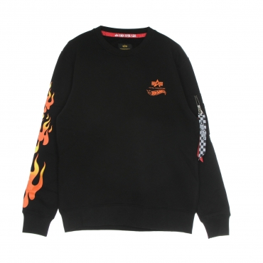 felpa girocollo uomo flame sweater x hot wheels BLACK