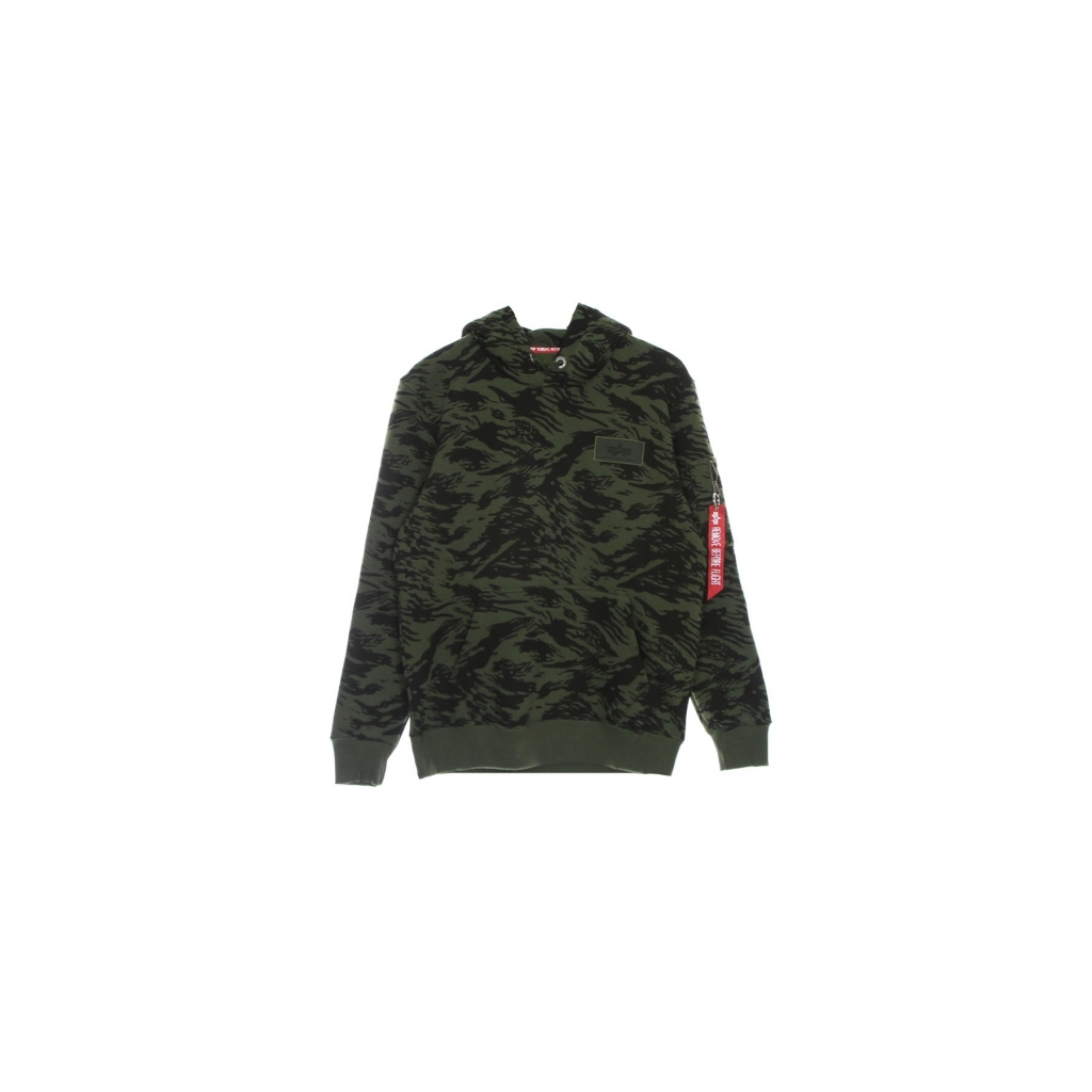 felpa cappuccio uomo back print hoodie camo BRUSHSTROKE GREEN