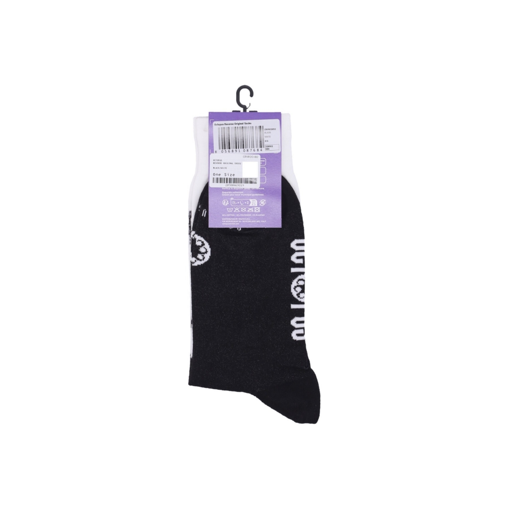 calza media uomo reverse original socks BLACK/WHITE