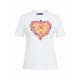 T-shirt con stampa logo bianco