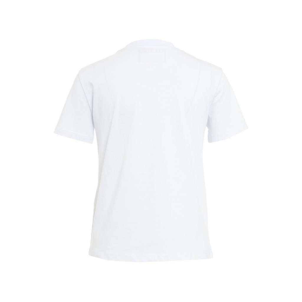 T-shirt con stampa logo bianco