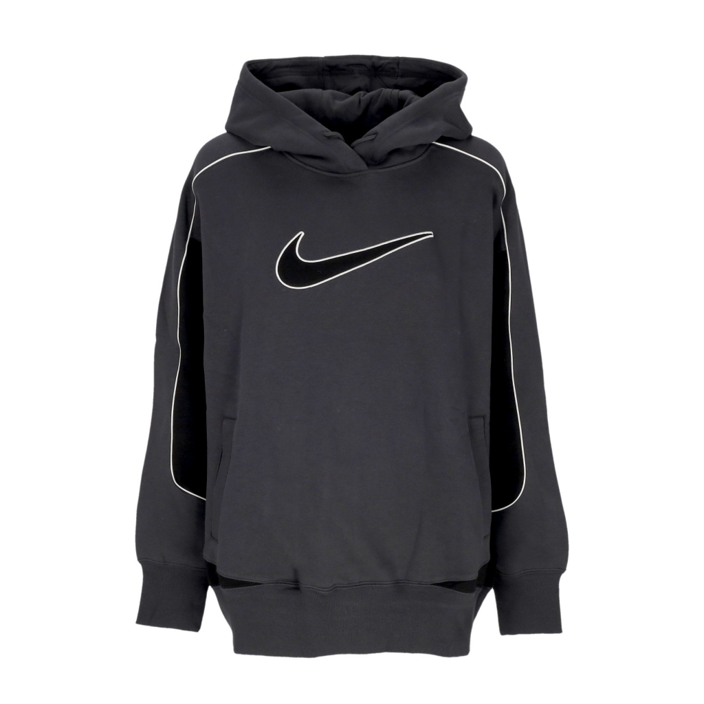 felpa cappuccio donna w sportswear swoosh oversize hoodie ANTHRACITE/BLACK/WHITE