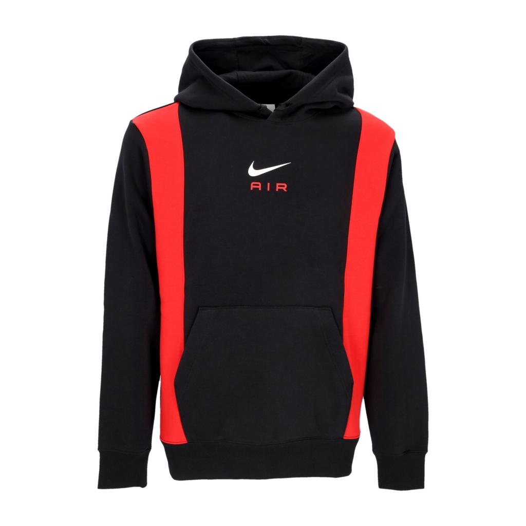 felpa cappuccio uomo sportswear air pullover fleece hoodie BLACK UNIVERSITY RED