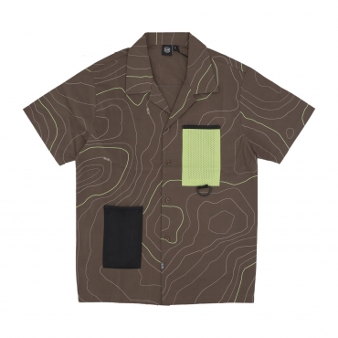 camicia manica corta uomo dune bowling shirt BROWN