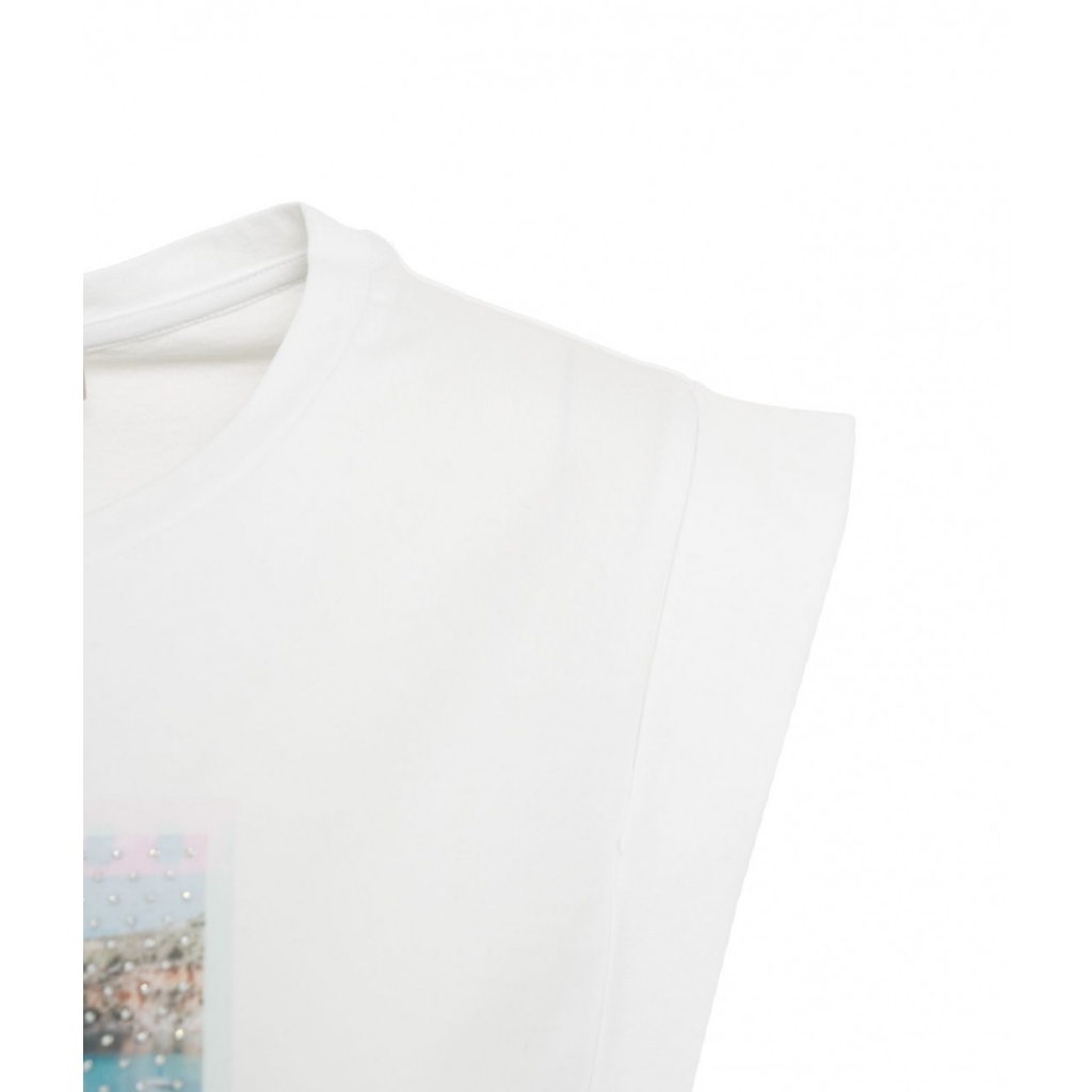 Maglietta con strass bianco