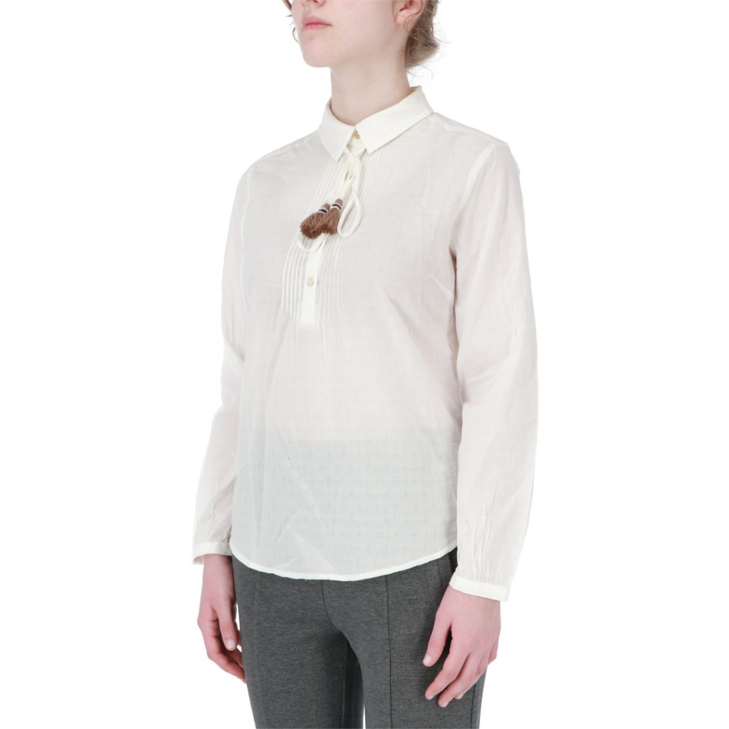 Camicia ScotchSoda Donna Pin Tuck Bib Top 0006 WHITE