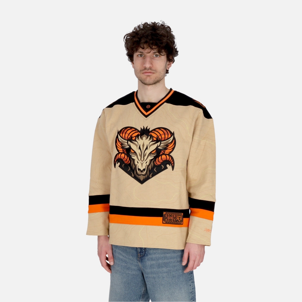 felpa tipo hockey uomo goat dune hockey crewneck BEIGE