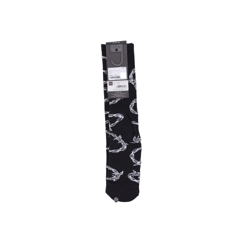 calza media uomo barbed wire crew sock BLACK