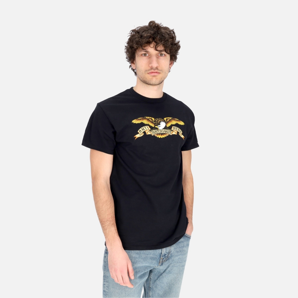 maglietta uomo basic eagle tee BLACK/BLACK MULTI COLOUR PRINT