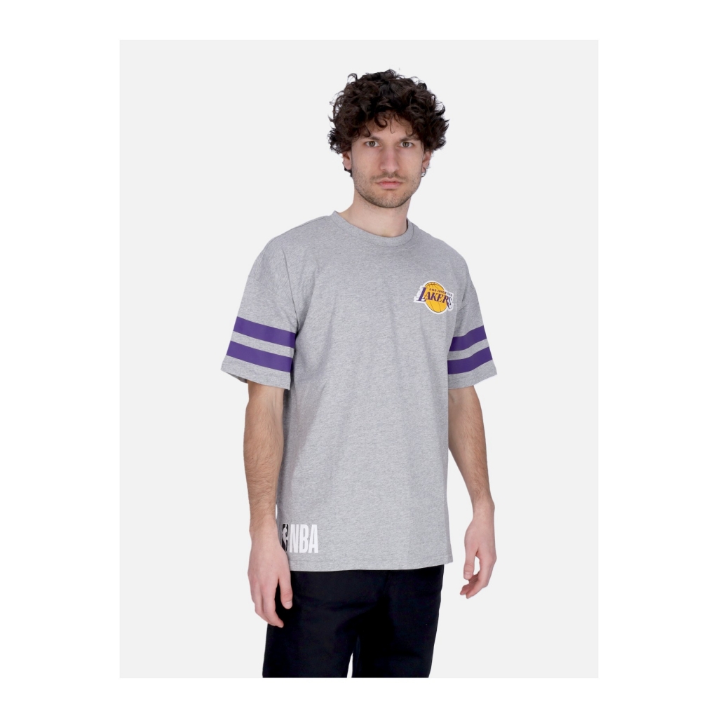 maglietta uomo nba arch graphic oversize tee loslak HEATHER GREY/TRUE PURPLE