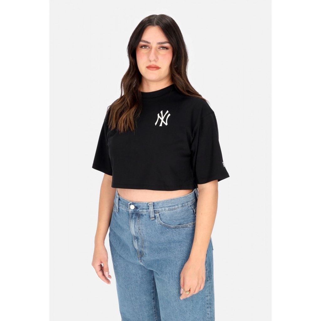 maglietta corta donna mlb lifestyle crop tee neyyan BLACK/WHITE