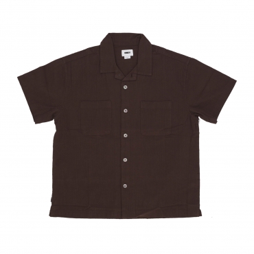 camicia manica corta uomo sunrise woven shirt JAVA BROWN