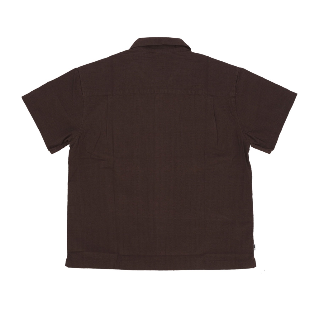 camicia manica corta uomo sunrise woven shirt JAVA BROWN