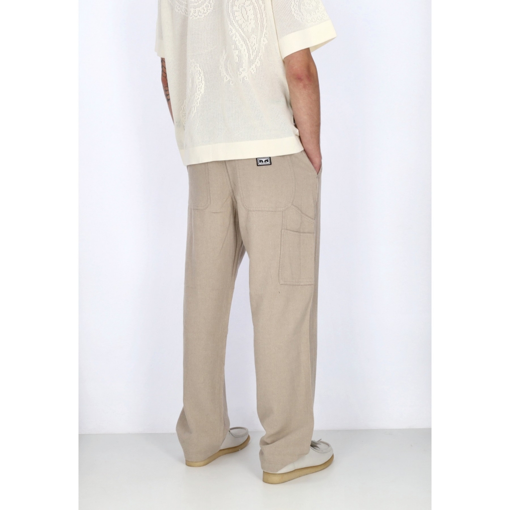 pantalone lungo uomo hardwork linen carpenter pant OATMEAL