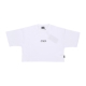 maglietta corta donna w logo embroidery crop top tee WHITE