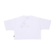 maglietta corta donna w logo embroidery crop top tee WHITE