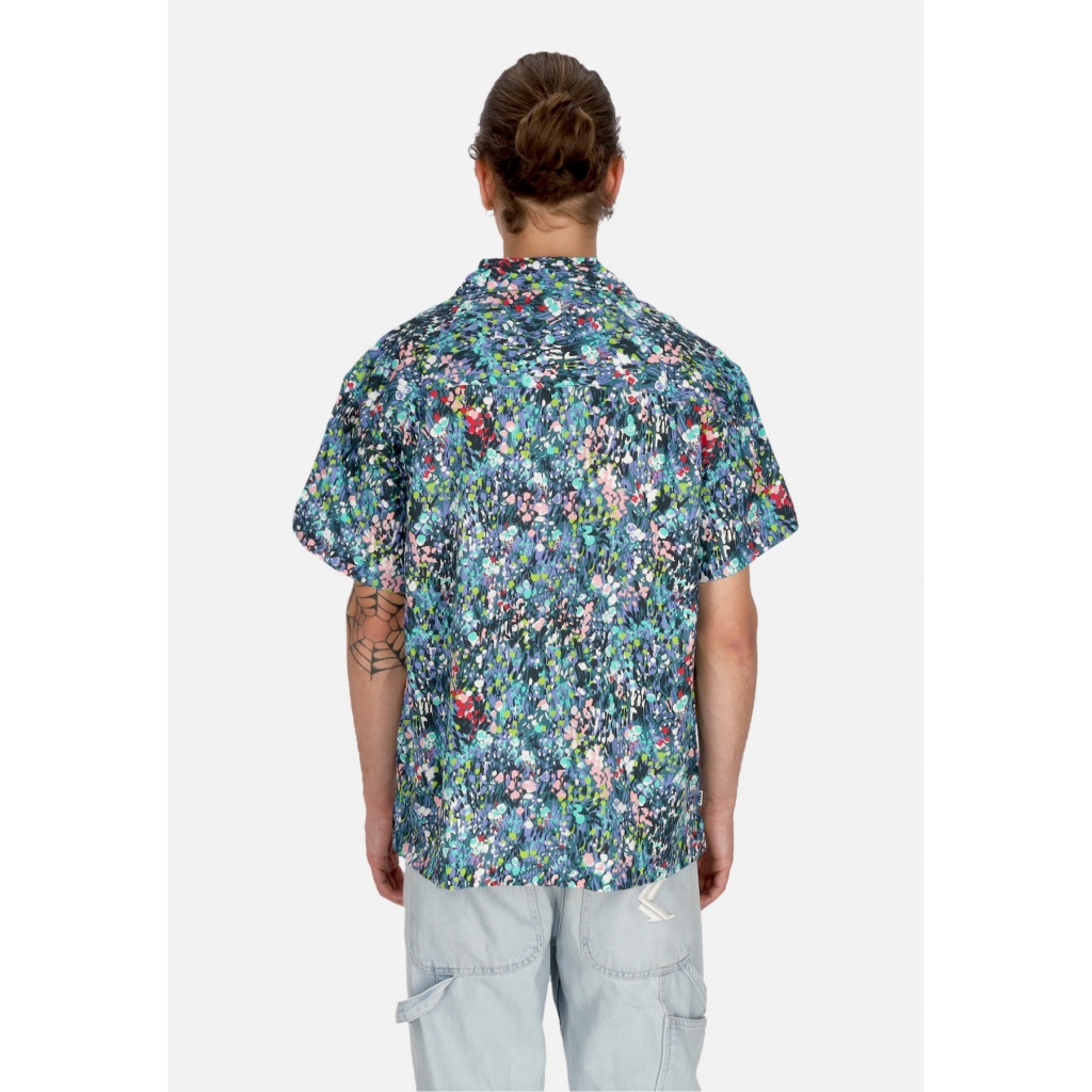 camicia manica corta uomo the garden woven shirt TEAL BLUE MULTI