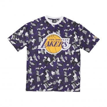 maglietta uomo nba team aop mesh oversize tee loslak TRUE PURPLE/WHITE