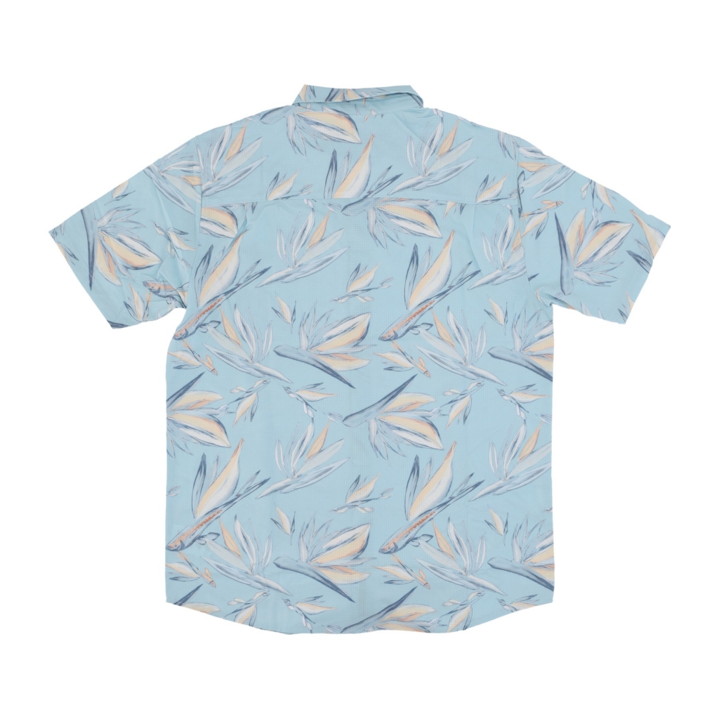 camicia manica corta uomo floral flyer tech woven shirt LIGHT BLUE