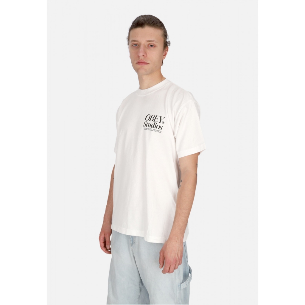 maglietta uomo studios icon heavy weight classic box tee WHITE