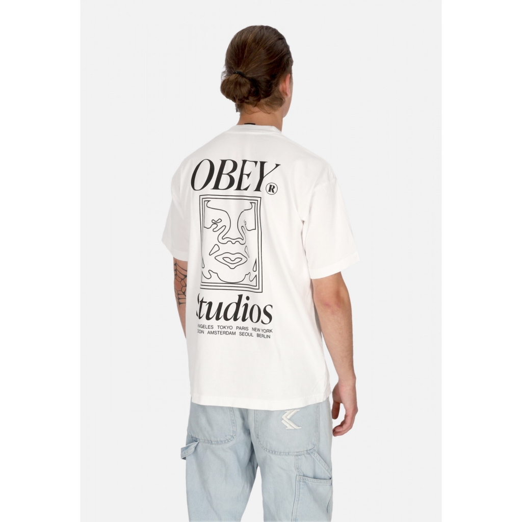 maglietta uomo studios icon heavy weight classic box tee WHITE