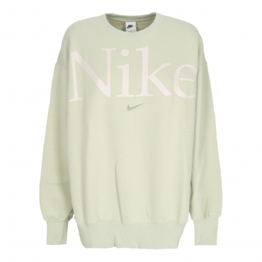 felpa girocollo donna w sportswear phoenix fleece oversized logo crewneck OLIVE AURA/LT OREWOOD BRN/OIL GREEN