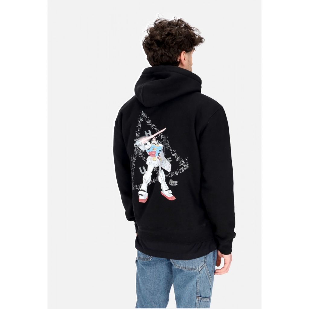 felpa cappuccio uomo triple triangle po hoodie x gundam BLACK