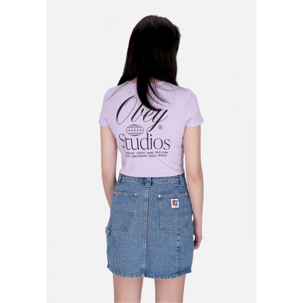 maglietta corta donna w global studios cropped chloe tee ORCHID PETAL