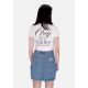 maglietta corta donna w global studios cropped chloe tee WHITE