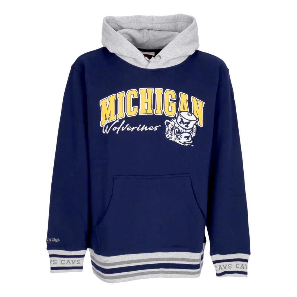 felpa cappuccio uomo ncaa premium vintage logo fleece hoodie micwol NAVY