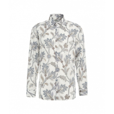 Camicia con stampa paisley azzurro