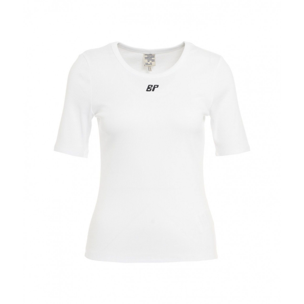 T-shirt Jealice con logo ricamato bianco