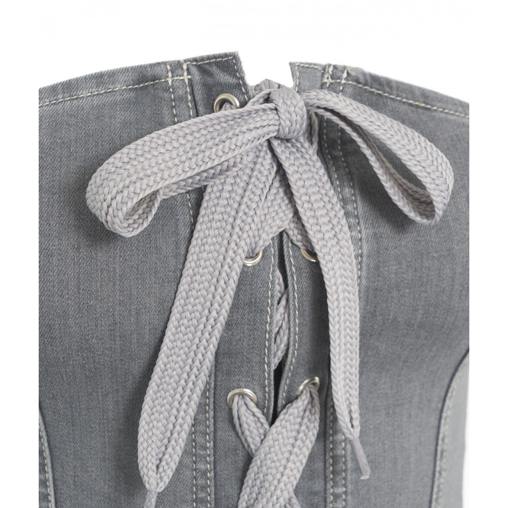 Corsetto in denim Maoki grigio