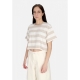 maglietta donna adams stripe cropped tee SILVER GREY MULTI