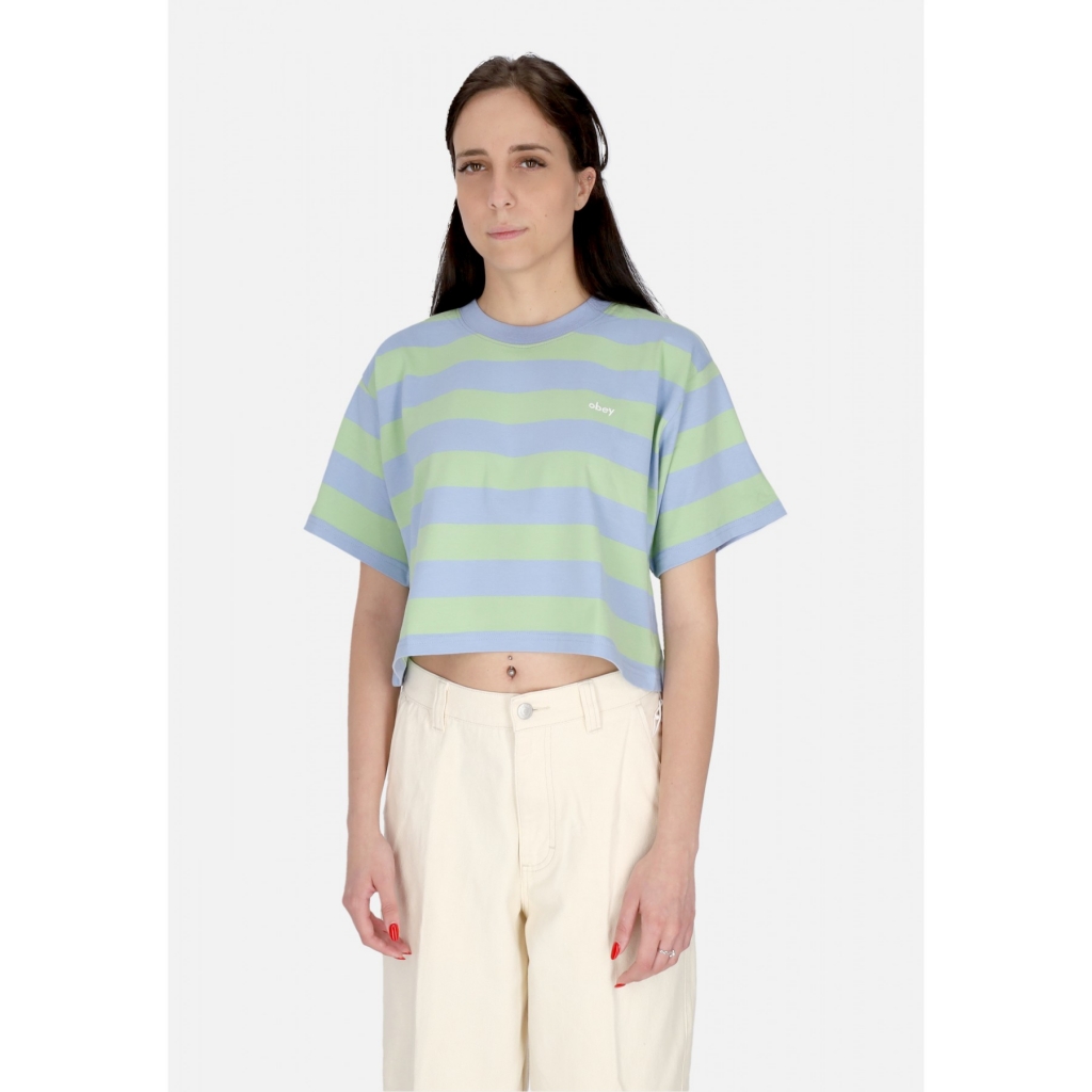 maglietta donna w adams stripe cropped tee HYDRANGEA MULTI